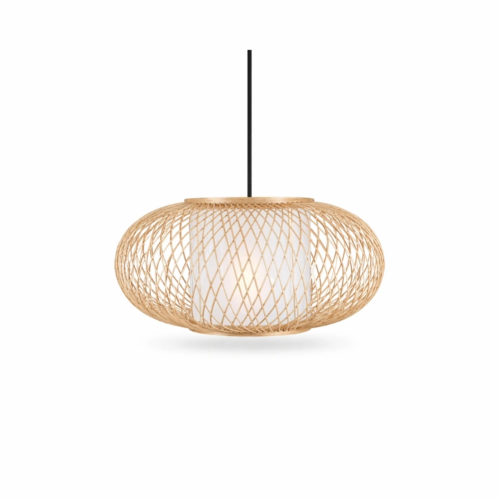 Modelo de luminária pendente em bambu
